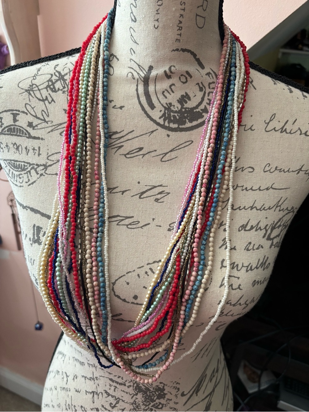 18-Strands Assorted Beaded Necklace - Colorful